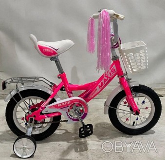 Детский двухколесный велосипед для девочки с корзинкой "CORSO" MAXIS-12934 на 2-. . фото 1