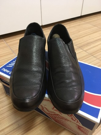 Кожаные мужские туфли фирмы NEW FASHION. Цвет черный. Мягкие и удобные. Размер 4. . фото 4