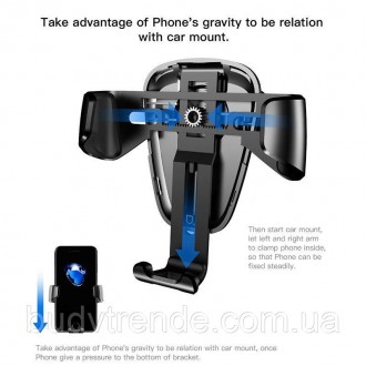 Автодержатель Baseus Gravity Car Mount (SUYL) (Черный. . фото 9