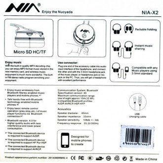 Беспроводные Bluetooth Наушники с MP3 плеером NIA-X2 Радио блютуз Чёрные
Любите . . фото 10