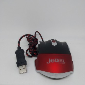 Ігрова дротова миша USB JEDEL GM740 з підсвічуванням 3200dpi мишка Чорна з черво. . фото 4