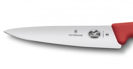 Разделочный нож Victorinox Fibrox 19 см, красный
Универсальный разделочный нож ш. . фото 3