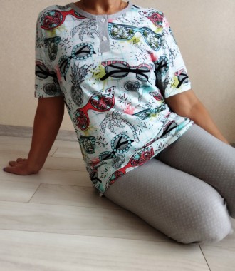 Пижама женская с бриджами очки размер 50 ,56
Современная модель пижамы, пошита и. . фото 2