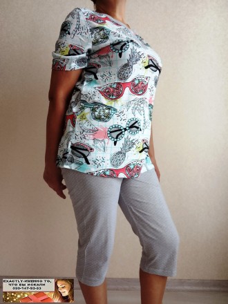 Пижама женская с бриджами очки размер 50 ,56
Современная модель пижамы, пошита и. . фото 3