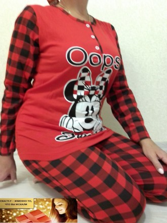 Пижама женская батал трикотажная Мики размеры 56, 58
Современная модель пижамы, . . фото 2