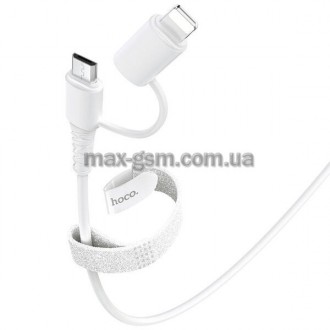 Кабель для зарядки и передачи данных USB-Lightning / Micro-USB, 1 м, ток до 2,4 . . фото 2