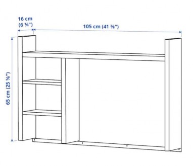 Надставка для стола IKEA MICKE 105 x 65 см БелаяВы можете хранить книги, компакт. . фото 3