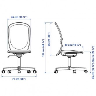 Офисный вращающийся стул IKEA FLINTAN ЧерныйСидите удобно - высоту стула можно о. . фото 3