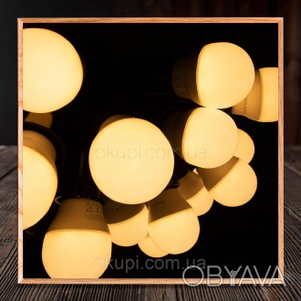 Черная Ретро Гирлянда Эдисона - 7 лампочек LED теплого свечения по 3Вт - длина о. . фото 1