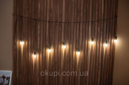 Черная Ретро Гирлянда "Сосулька"- 31 экономная LED лампочка - длина от первой ла. . фото 4