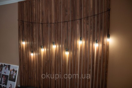 Черная Ретро Гирлянда "Сосулька"- 31 экономная LED лампочка - длина от первой ла. . фото 7