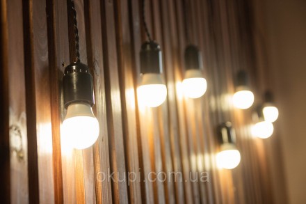 Черная Ретро Гирлянда "Сосулька"- 31 экономная LED лампочка - длина от первой ла. . фото 2