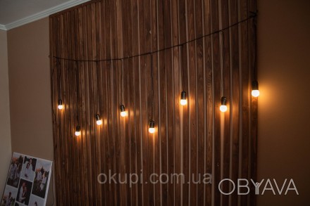 Черная Ретро Гирлянда "Сосулька"- 21 экономна LED лампочка - длина от первой лам. . фото 1