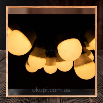 Черная Ретро Гирлянда Эдисона - 100 лампочек LED теплого свечения по 3Вт - длина. . фото 4