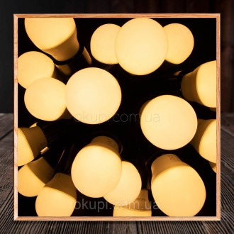 Черная Ретро Гирлянда Эдисона - 100 лампочек LED теплого свечения по 3Вт - длина. . фото 5