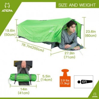 Ультралегкая одноместная палатка 3 в 1 которая обеспечит Вам комфортный отдых в . . фото 3