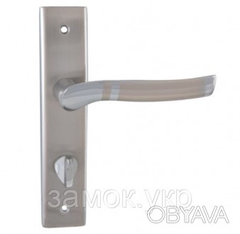 Ручка дверная Siba Verona WC 62мм матовый никель/хром
 
Siba Verona WC – дверная. . фото 1