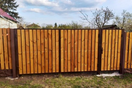 Деревянный забор LNK "Импрегнированный вертикальный штакетник" 2000х1700 мм. - и. . фото 4