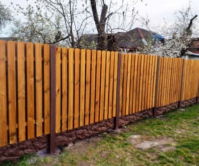 Деревянный забор LNK "Импрегнированный вертикальный штакетник" 2000х1700 мм. - и. . фото 3