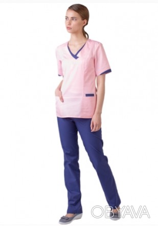 Костюм медицинский женский состоит из куртки и брюк

Ткань: элит  35% хло. . фото 1