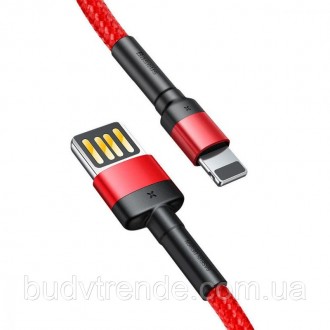 Дата кабель Baseus Cafule Lightning Cable Special Edition 2.4A (1m) (CALKLF) (Че. . фото 4