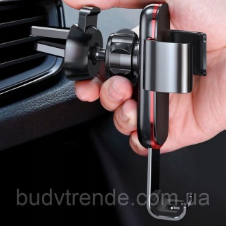 Автодержатель Baseus Metal Age Gravity Car Mount (SUYL-D) (Серый). . фото 9