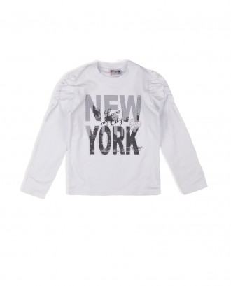 Блуза з довгим рукавом для дівчинки "New York", Білий, 110 (5 років). Горишные Плавни. фото 1 Блуза з довгим рукавом для дівчинки "New York", Білий, 110 (5 років). Горишные Плавни. фото 1