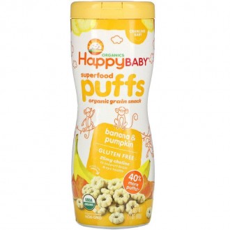 Happy Family Organics, колечки из суперфудов, органический злаковый снек, Puffs . Бровары. фото 1 Happy Family Organics, колечки из суперфудов, органический злаковый снек, Puffs . Бровары. фото 1