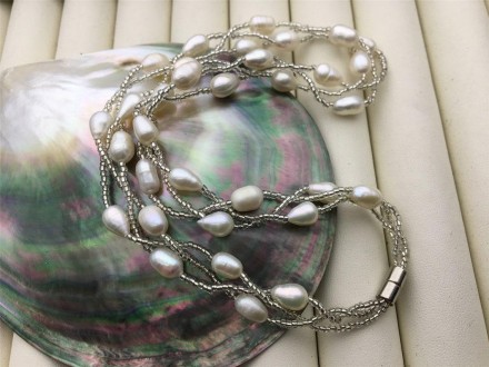 жемчужные украшения: жемчужное ожерелье под шею на магните
перламутровый корпус:. . фото 4