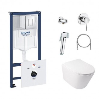 Комплект инсталляция Grohe Rapid SL 38827000 + унитаз с сиденьем Qtap Swan QT163. . фото 2