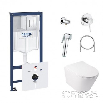 Комплект инсталляция Grohe Rapid SL 38827000 + унитаз с сиденьем Qtap Swan QT163. . фото 1