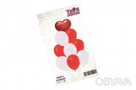 
Набір з 9 повітряних кульок "Червоне серце" ТМ "Твоя Забава" Детальніше тут: ht. . фото 1