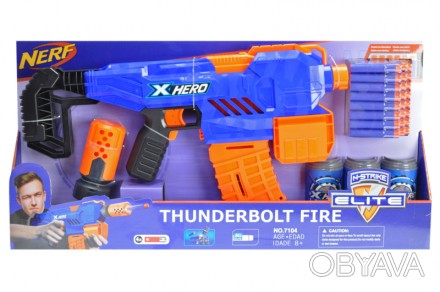 
Бластер "NERF" на батарейках в коробці 7104 р.60,5*6,5*29см Детальніше тут: htt. . фото 1