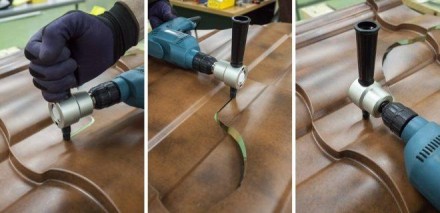Насадка ― ножницы для дрели предназначена для резки листового металла, профнасти. . фото 4