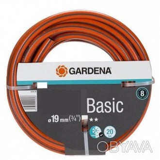 Gardena Basic 19 мм, 50 м - шланг с армированием для полива и подачи воды для др. . фото 1