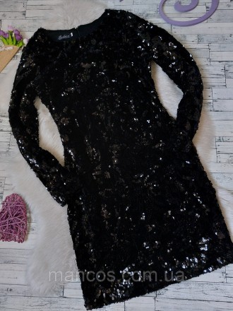 Нарядное черное платье Fashion с пайтками бархат
новое
Размер по бирке L,реально. . фото 3