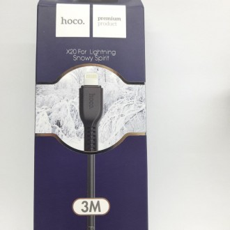 Кабель Lightning для зарядки IPhone, фирмы Hoco длиной 3 метра. Выполнен из каче. . фото 6