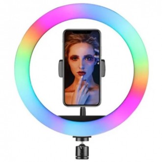 Кольцевая LED RGB лампа 26 см с держателем для телефона селфи кольцо для блогера. Днепр. фото 1 Кольцевая LED RGB лампа 26 см с держателем для телефона селфи кольцо для блогера. Днепр. фото 1
