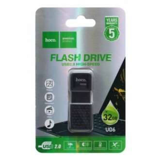 Флеш пам'ять USB HOCO UD6 32GB Чорна Обтічний дизайн і лаконічно чорний колір ро. . фото 3