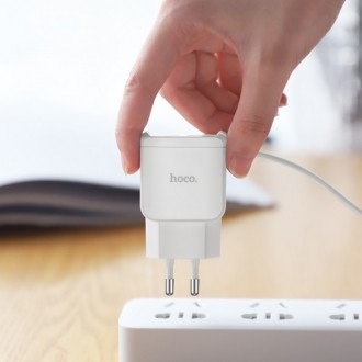 Зарядное устройство HOCO C59A Mega joy со встроенным кабелем micro USB Белый
Hoc. . фото 6