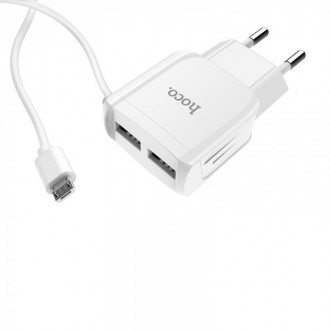 Зарядное устройство HOCO C59A Mega joy со встроенным кабелем micro USB Белый
Hoc. . фото 2