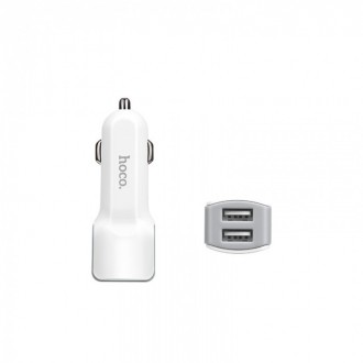 USB зарядка от прикуривателя в авто Hoco Z 23 на 2 USB Белый
Компактный размер, . . фото 2