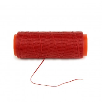 Нить для перетяжки руля вощеная (цвет красный 9057), толщина 0.8 мм, длина 100 м. . фото 5