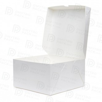Коробка с откидной крышкой из мелованного картона 160х160х90 мм для капкейков, п. . фото 4