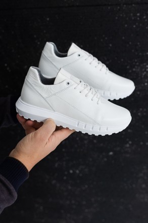 Подростковые кроссовки кожаные весна/осень белые SL-Emirro-39/1 Sport. Николаев. фото 1