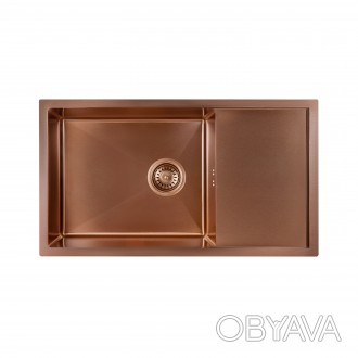 Кухонна мийка Qtap D7844BR 3.0/1.2 мм Bronze (QTD7844BRPVD12) виготовлена з висо. . фото 1