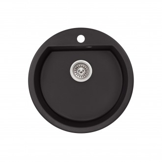 Кухонна мийка Qtap CS D510 Black (QTD510BLA404) виконана з якісного штучного кам. . фото 2