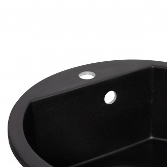 Кухонна мийка Qtap CS D510 Black (QTD510BLA404) виконана з якісного штучного кам. . фото 6