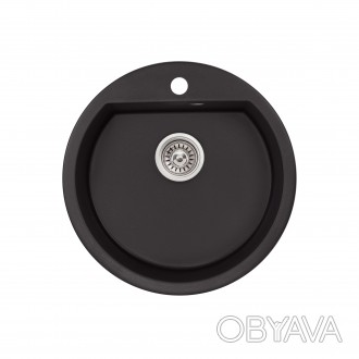 Кухонна мийка Qtap CS D510 Black (QTD510BLA404) виконана з якісного штучного кам. . фото 1