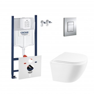 Набор инсталляция 4 в 1 Grohe Rapid SL 3884000G + унитаз с сиденьем Qtap Robin Q. . фото 2